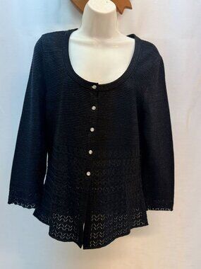 Medium Black Button Front Top by Emma James